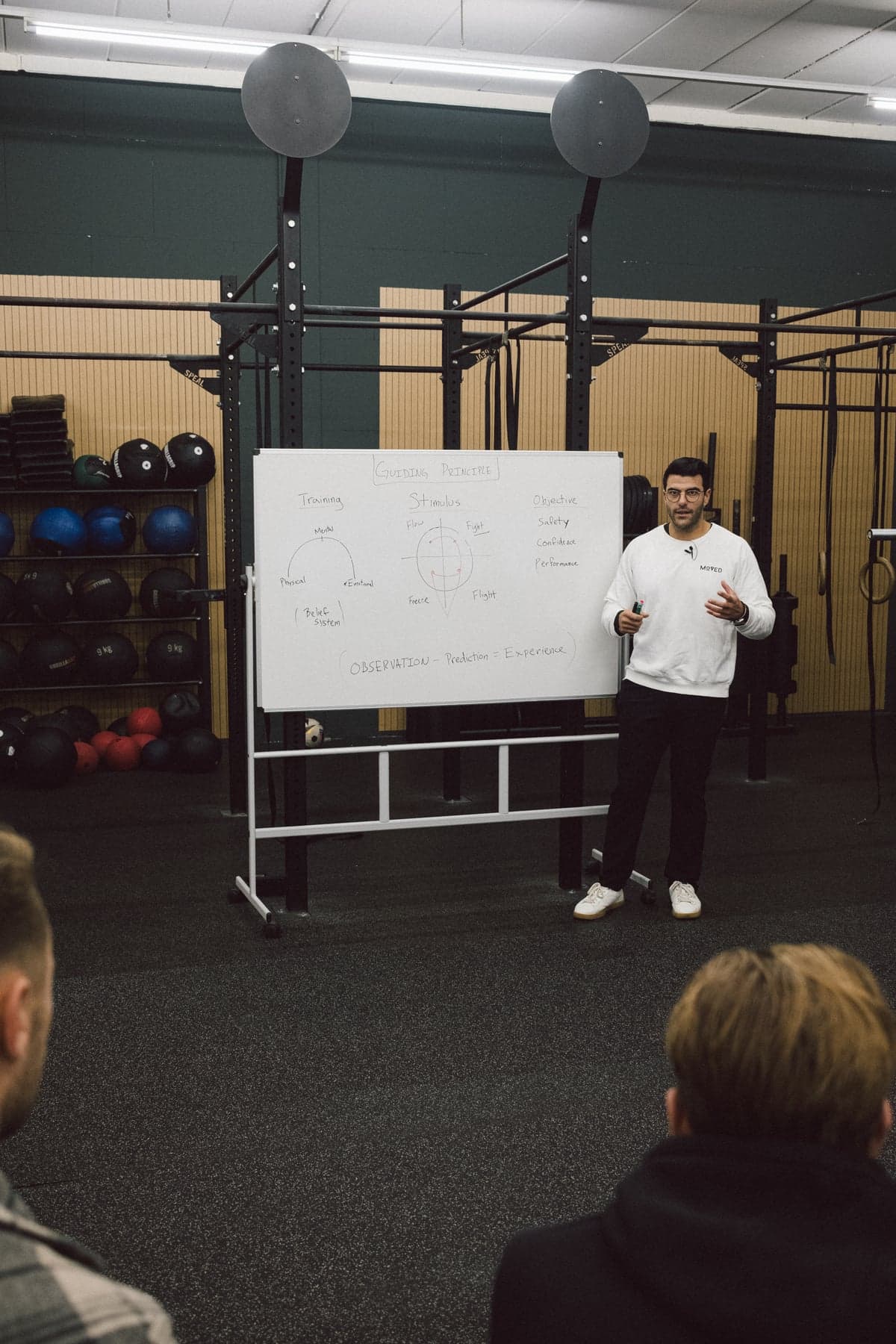 Richard teaching movement assessment through tension at a Moved Academy seminar