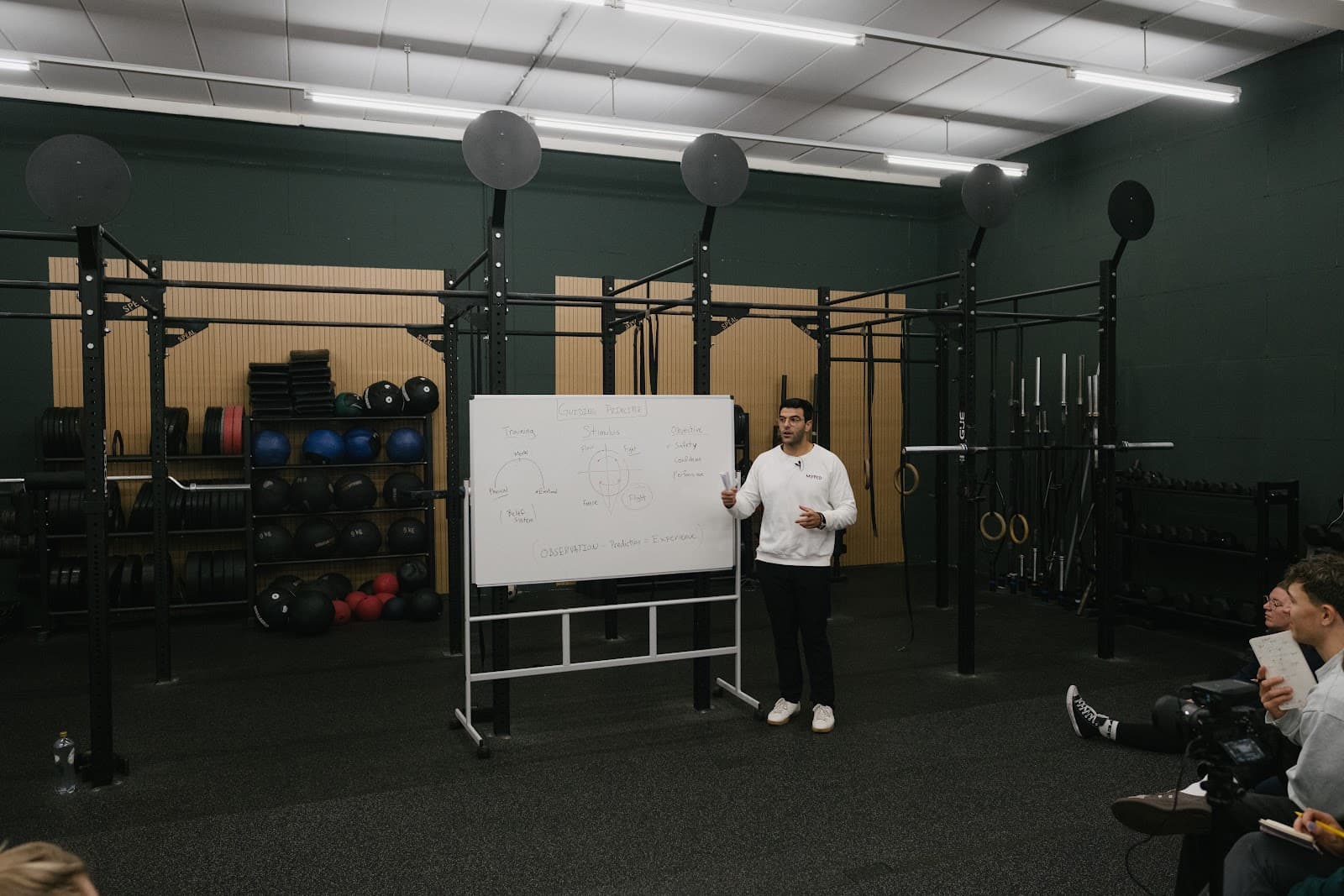 Richard Aceves teaching the guiding principle at the whiteboard